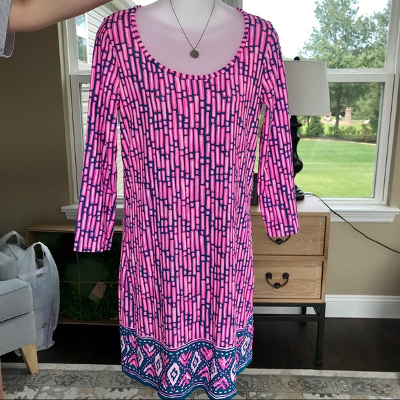 {Lilly Pulitzer}  NWOT Pink and Teal Dress - Picture 2 of 8